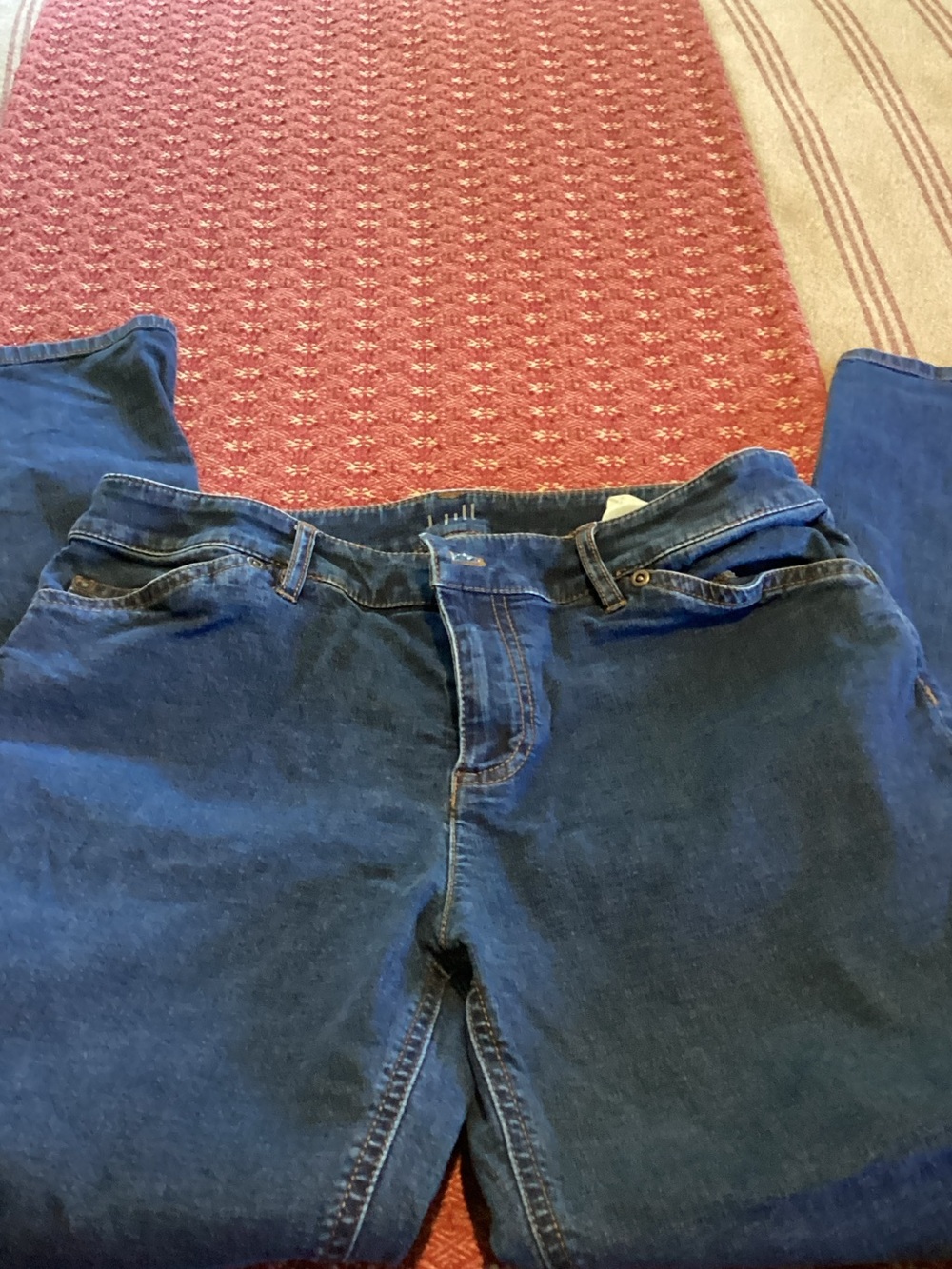 J. Jill Indigo Blue Denim Jeans with Contrast Stitching